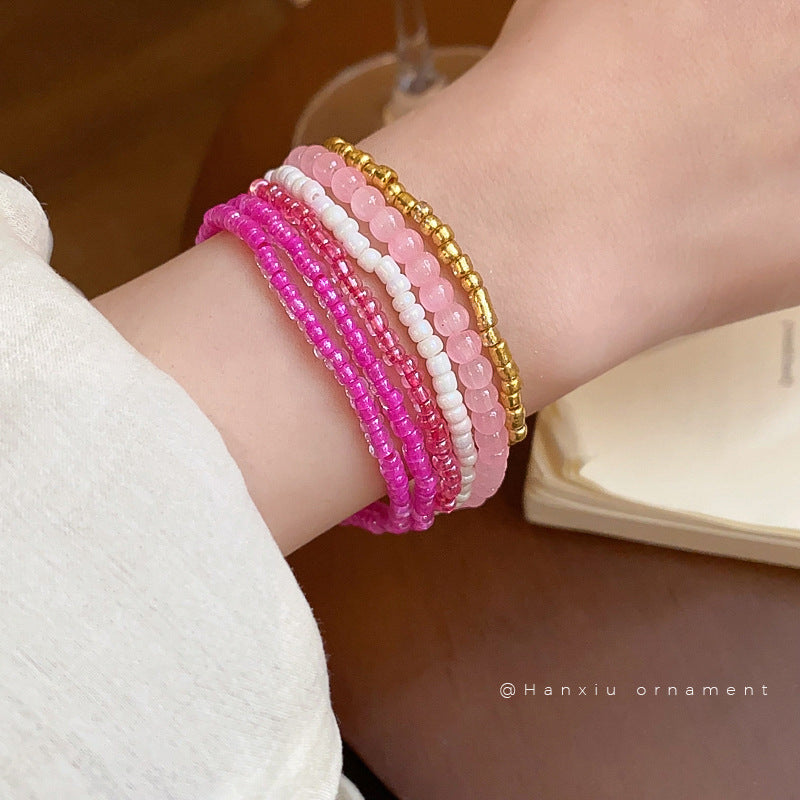 Colorful Layered Seed Bead Bracelet Set - view 3