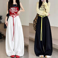 white scimitar wide leg pants women's 2026 new summer thin yamamoto pants loose lazy little sports p