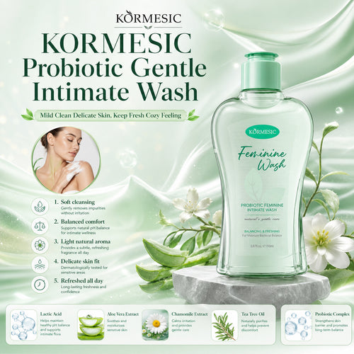 全英文KORMESIC益生菌温和女性私处护理洗液轻柔清洁外贸工厂批发
