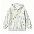Girls' Cartoon Print Hooded Zip Cardigan - Cute