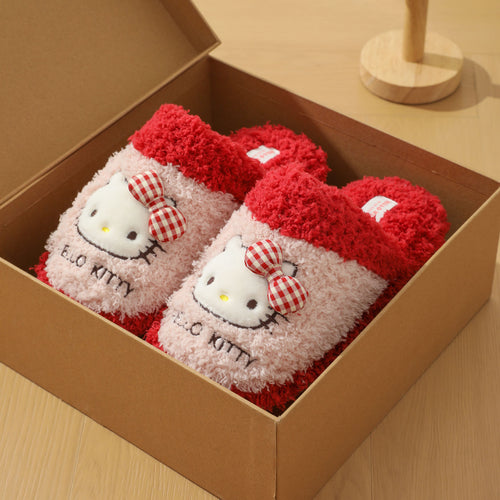 HelloKitty亲子棉拖鞋女生居家室内舒适卡通可爱加绒厚底棉拖