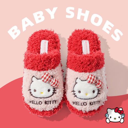儿童棉拖鞋女生秋冬季卡通可爱HelloKitty正版居家加绒保暖女童