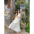 Gentle Vacation Style Camisole Flowing A-Line Fitted Dress