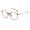 Ultra-Light Pure Titanium 7g Influencer Oval Round Glasses Frame With Rx Prescription Fitted Bare Face Frame Face-Slimming Cinnabar Sun Glasses