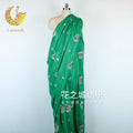 Women's Mesh Embroidered Saree 2026 - Green
