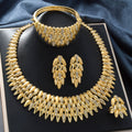 New Statement Multi-Layer Rhinestone Necklace Bracelet Set Earrings Ring Set Premium Banquet Clavicle Chain Accessory Women