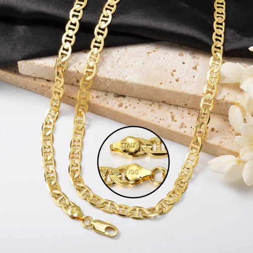 Amazon Overseas Simple Design Style Single Layer Gold Cutout Women Necklace Bracelet Set 2-Piece Set Western Niche