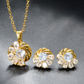 Fresh Sweet Colorful Cubic Zirconia Flower Stud Korean Style Fashionable Earrings Women Light Luxury Premium Versatile Spring/Summer Earrings