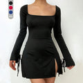 Women's Chanel Style Red A-Line Slit Dress