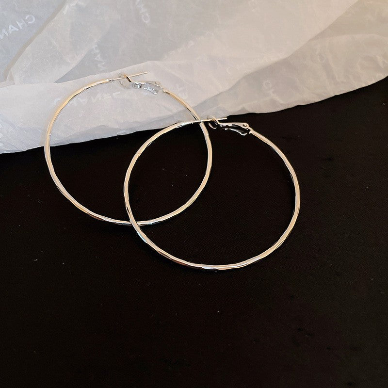 Minimalist Silver-Tone Hoop Earrings - view 10