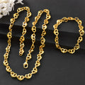 Western INS Breeze Fashionable 3D Heart Necklace Bracelet Set Jewelry Set Simple Heart Spliced Chain Accessory