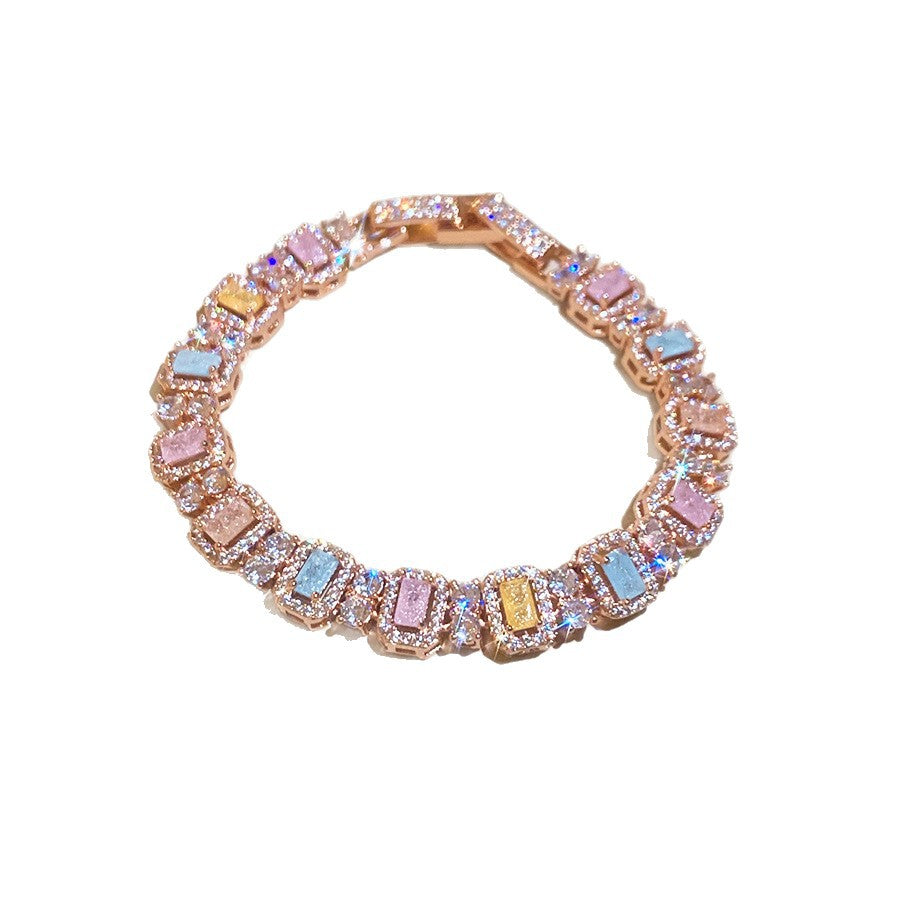 Sparkling Zircon Flower Clasp Bracelet - view 5