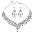French Rhinestone Pearl Necklace Evening Gown Statement Choker Earrings Set Women Premium Clavicle Chain Elegant Necklace