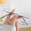 Anti-Blue Plano Women 2022 New Artsy Retro Gold Metal Glasses Big Frame Men Frame Factory Wholesale