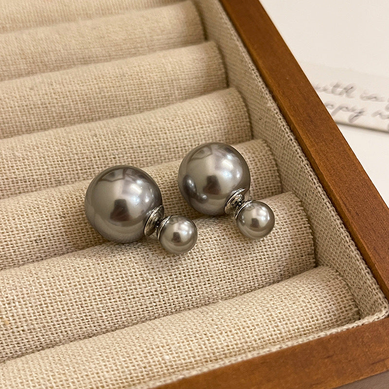 Minimalist Pearl Circle Hoop Earrings - view 7