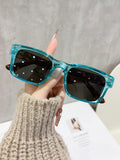 Square UV-Proof Unisex Western Sunglasses Personality Influencer Pick Street Snap Premium Sunglasses