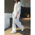 Spring-Summer Chinese Ethnic Linen Cotton Wide Leg Pants + Shirt Set