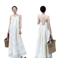 New Chinese Style 3D Embroidered Ramie Flowing Camisole Dress