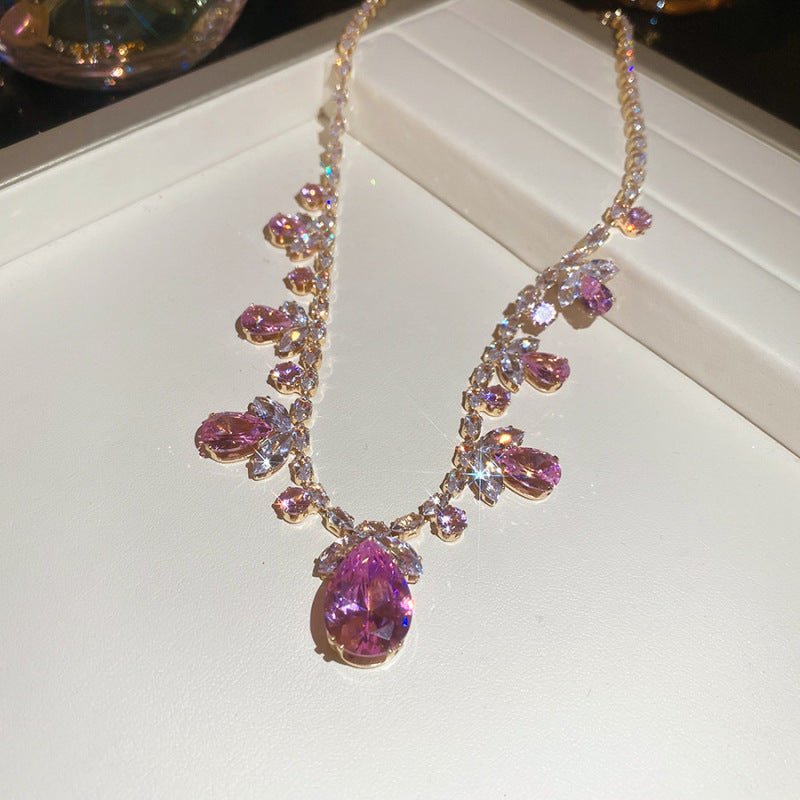Vintage Rhinestone Flower Necklace and Earring Set - view 12