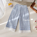 Girls' Bow Hoodie and Plaid Pants 2-Piece Set