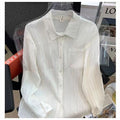 Korean Gentle Long Sleeve Lightweight Loose Cardigan + Shirt