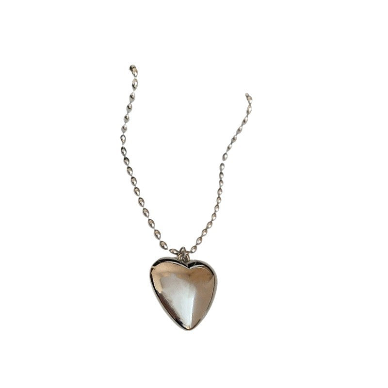 Korean Minimalist Heart Pendant Necklace - view 5