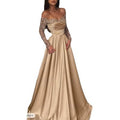 2026 Sequin Evening Gown for Women, Long Sleeve Formal Party Dress