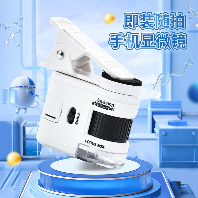 Portable microscope 80X student experimental antique jewelry identification science and education toys educational microscope magnifying glass