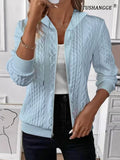 Women's Fall-Winter Knit Long Sleeve Hoodie + Jacket 2026 | Trendy Jacket - White
