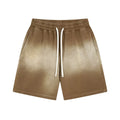 ARTIE Men's Retro Pure Cotton Spray-Dye Distressed Washed Loose Fit Shorts