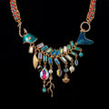 Vintage Heavy-Duty Fish Bone Fringe Necklace Premium vintage Fashionable Western Necklace Retro Rhinestone Light Luxury Necklace