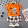 Women's Summer Cotton Short Sleeve Set 2026 | 2 Piece Outfit Set - Orange
