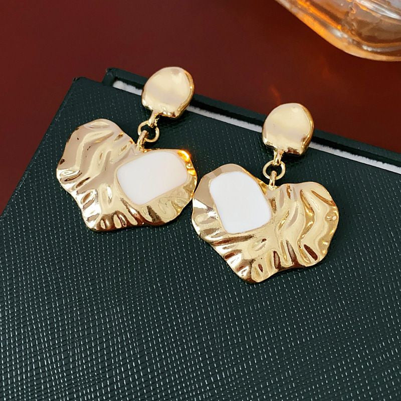Vintage Rhinestone Flower Pearl Stud Earrings - view 8