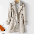 Women's Fall Korean Casual Fitted Mid-Length Long Jacket + Top 2026 - Khaki