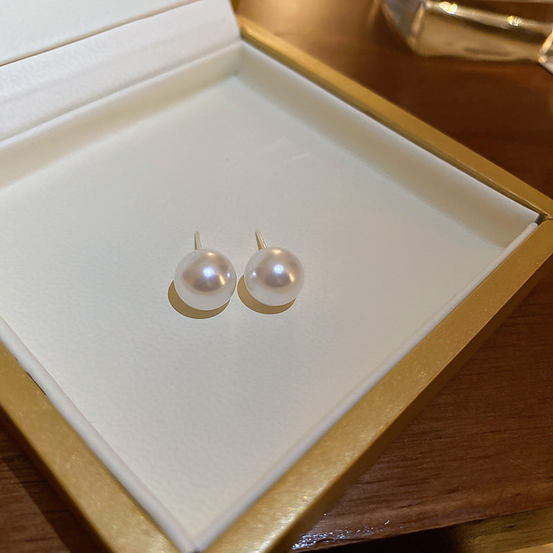 Minimalist Pearl Circle Hoop Earrings - view 10
