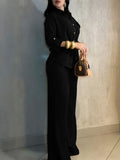Summer Fashion Youthful Waist-Tie Wide Leg Pants + Shirt 2-Piece Set