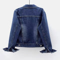 Women's Fall Versatile Minimal Long Sleeve Fitted Cropped Cardigan + Jacket + Top 202 - Light Blue