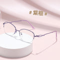 Half-Rim Presbyopia Glasses Older Adults One Elegant Women Youthful Fashionable Elegant Single Vision Anti-Blue-Light Reading