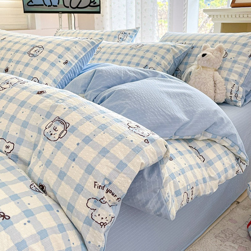 Gentleman Puppy Washed Cotton 4-Piece Bedding Set - view 5