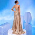 Women's One-Shoulder Sequin Mermaid Slim Fit Premium Evening Gown Party