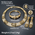 Middle East Overseas Round Cutout Rhinestone Jewelry Retro Statement Necklace Bangle Earrings Ring Set Bestseller Women