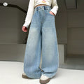 Girls' Solid Loose Wide-Leg Straight Jeans - Fall 2026