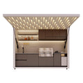 Outdoor kitchen mobile home electric courtyard garden camping outdoor operation table with storage grill integrated