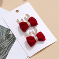 Custom Christmas Reindeer Corner Wear Accessory Party Wear Jewelry Bow Clip Hair Tie Red Holiday Ambience