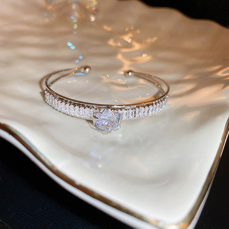 Zircon Bow Open Cuff Bracelet - view 12