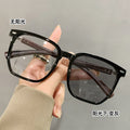 Prescription Glasses Light-Changing Anti-Blue Big Frame Plano Polygon Frame Influencer Live Finish Item Prescription Sunglasses