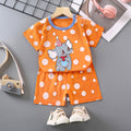 Women's Summer Cotton Short Sleeve Set 2026 | 2 Piece Outfit Set - Orange