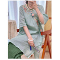 Modified Cheongsam Dress, Chinese Style Embroidered Short Sleeve