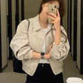 Women's Fall Workwear Casual Lightweight Jacket + Top 2026 | Trendy Jacket - Apricot