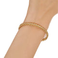 New Four Leaf Clover Heart Snake Chain Cubic Zirconia Fashionable Personality Versatile Rivet Bangle Women Light Luxury Premium Hand Jewelry
